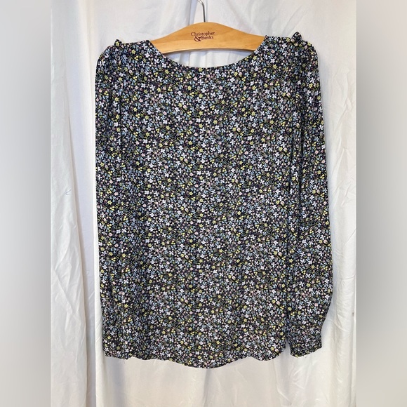 Loft Floral V Neck Pullover Top Blouse Size S NWOT - Picture 4 of 5